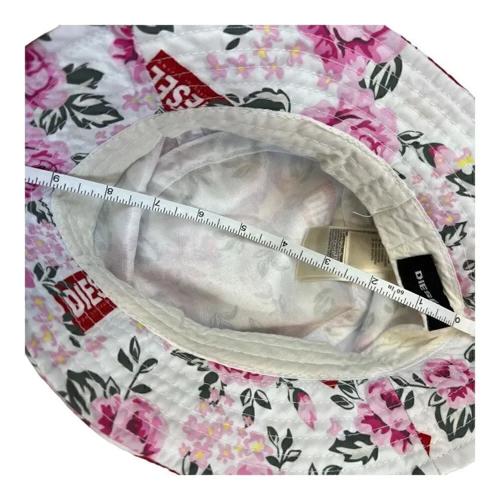 Diesel Kids Girls Floral Print Summer Fashion Packable Bucket Hat Pink One-Size